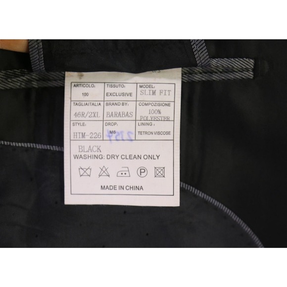 Barabas Black Tone Floral Camo Peak Lapel Tuxedo Dinner Jacket Formal Blazer 46R - Picture 8 of 8